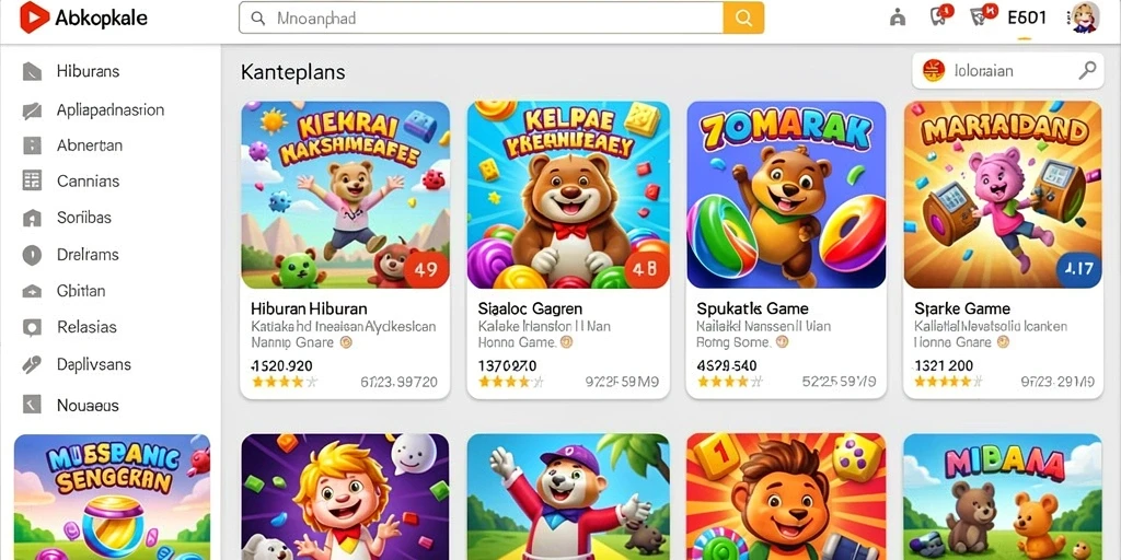 Tampilan permainan yang menarik dan warna-warni.